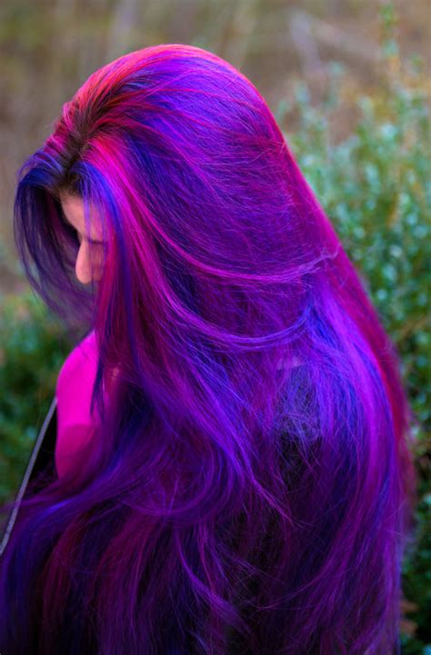 Purple Hair Long Hair Pink Hair Dyed Hair Hair Dye Manic