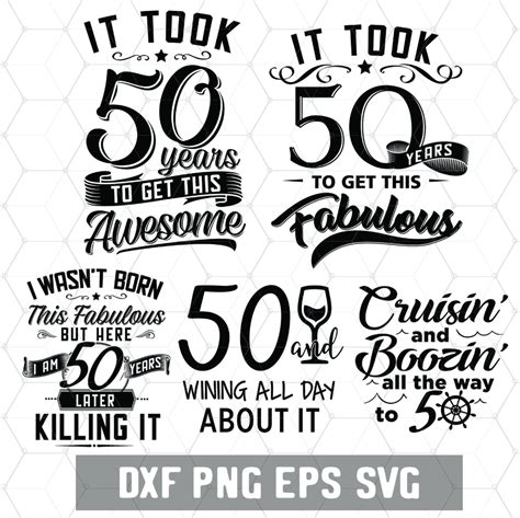 50th Birthday Shirts Svg Its My Birthday Svg Fifty And Fabulous Svg Dxf