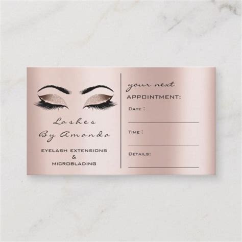 Appointment Card Makeup Artist Black Rose Lashes Home Beauty Salon