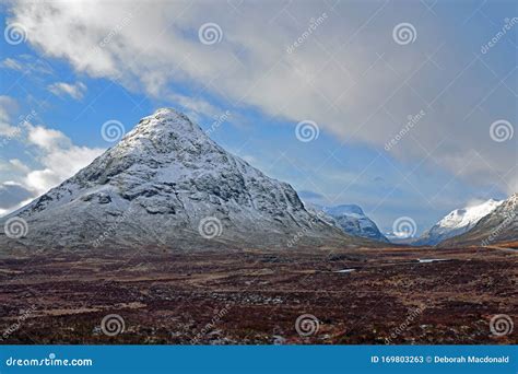 Winter Landscape Of Glencoe Valley With Buachaille Etive Beag Mountain
