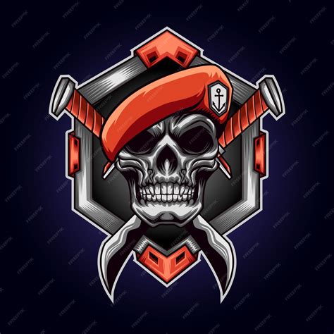 Premium Vector Army Skull Logo Mascot With Knife