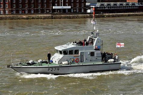 Hms Blazer A P2000 Fast Inshore Patrol Craft During A Cheer Ship