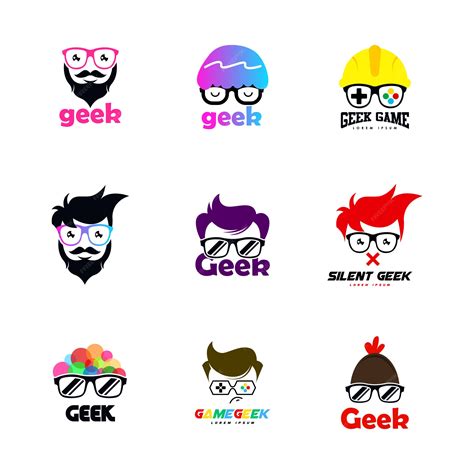 Logo Geek Vector Premium