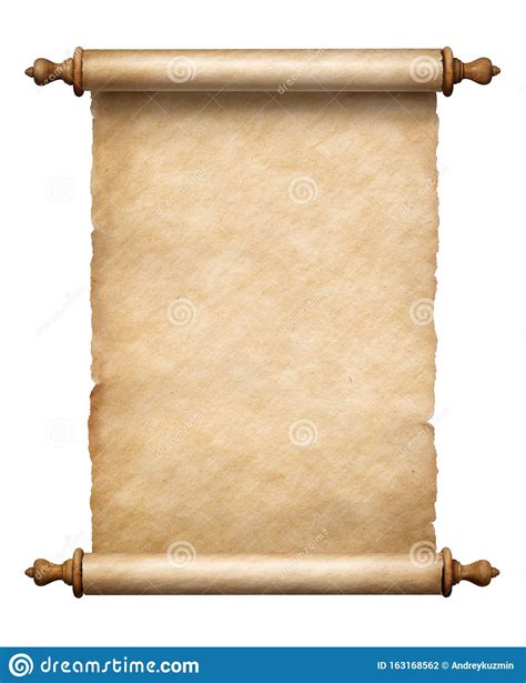 Old Vertical Paper Scroll Isolated Stock Photo - Image of isolated ...