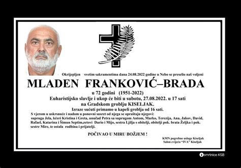 Mladen Franković Brada Osmrtnice KSB