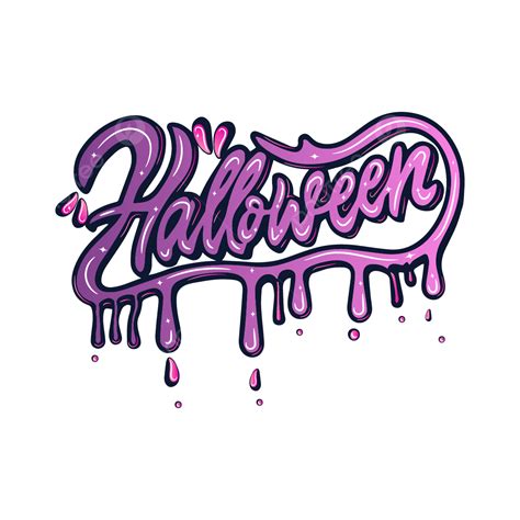 Happy Halloween Purple Graffiti Typography Art Vector Happy Halloween