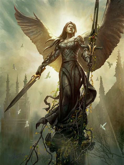 Fantasy Artwork Dark Fantasy Art Fantasy Girl Angel Warrior Fantasy