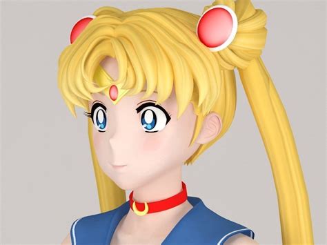 T Pose Nonrigged Model Of Sailor Moon Anime Girl 3d Model Cgtrader