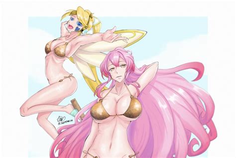 Rule 34 2girls Bikini Duel Monster Exosister Martha Exosisters Fairy