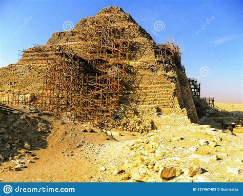 The Step Pyramid Of Djoser At Saqqara In Egypt Stock Image Image Of
