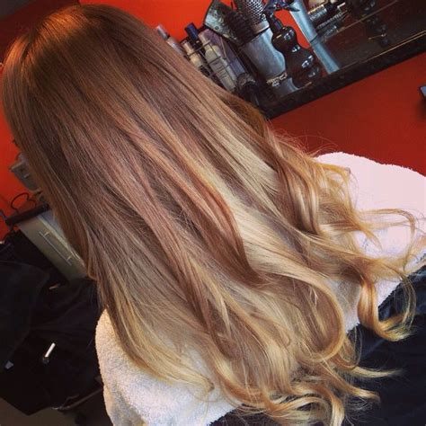Curled Warm Maple Brown To Icey Cool Blonde Dip Dye By Tiggy