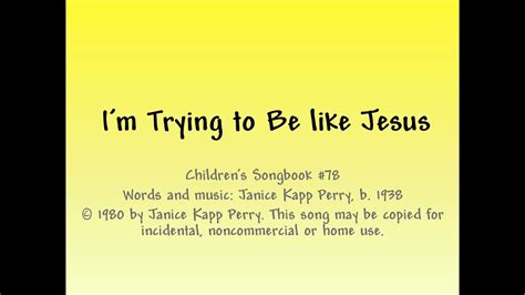 Im Trying To Be Like Jesus Slideshow With Lyrics Youtube