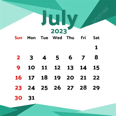 Gambar Kalender Juli 2023 Kalender 2023 Kalender Juli Png Dan Vektor Dengan Background