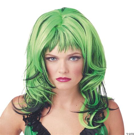 Black And Green Hard Rockin Witch Wig Oriental Trading