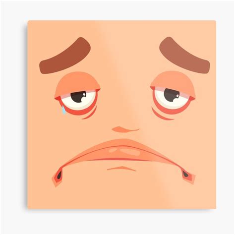 Roblox Cry Sad Face Metal Print For Sale By Hutamaadi98 Redbubble