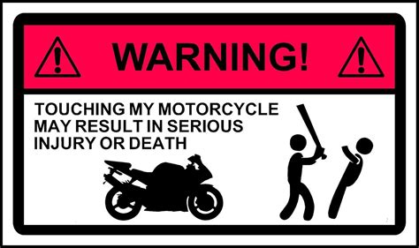 Do Not Touch Motorbike Motorcycle Warning Sticker Decal Graphic Vinyl