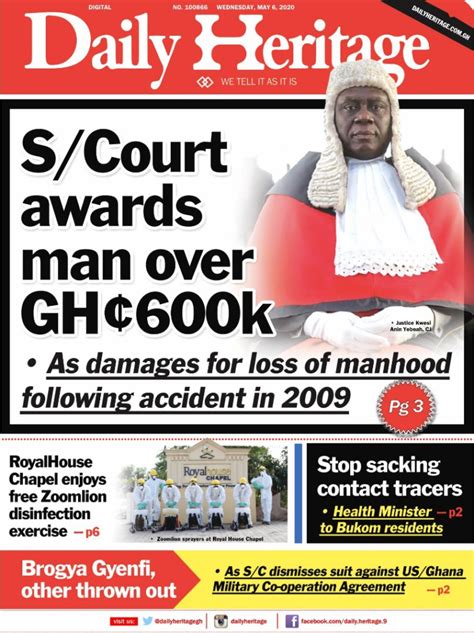 Todays Newspaper Front Pages Wednesday May 6 2020 Bbc Ghana Reports