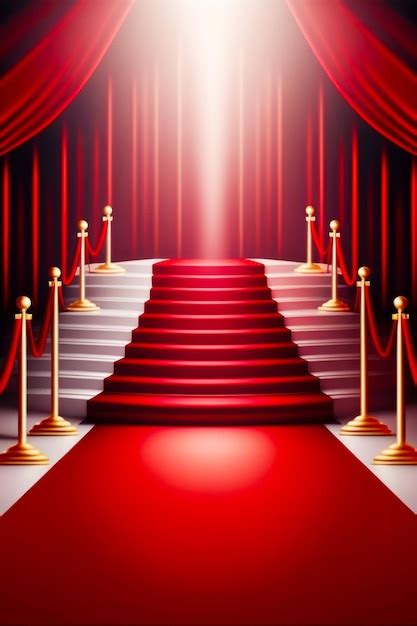 Premium Ai Image Image Of Red Carpeted Stage With Red Carpet And
