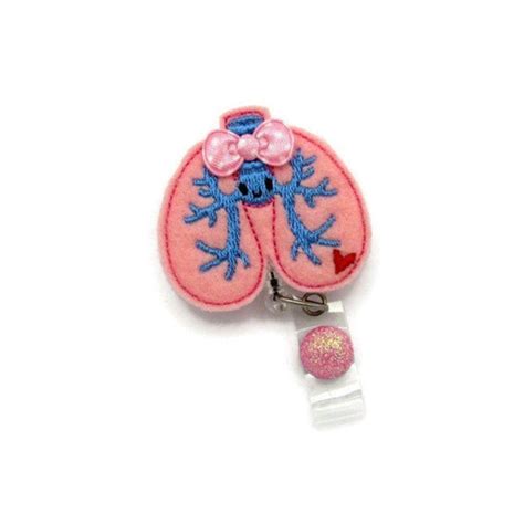 Lungs Badge Reel Respiratory Therapist Therapy Cute Etsy