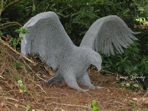 Eagle With Wings Outstretched By Sculptor Louise Bandy Created From