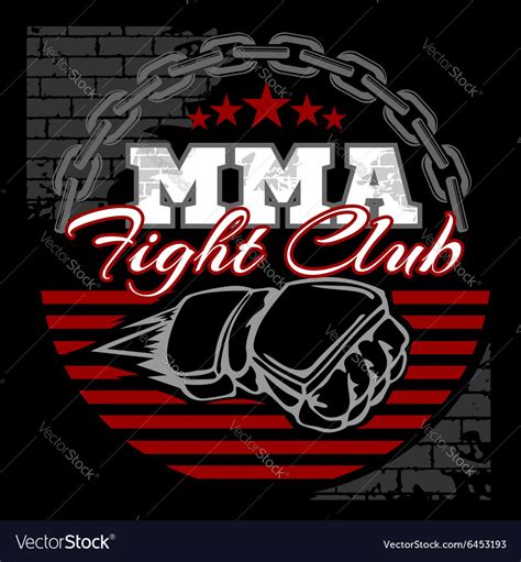 Mma Mixed Martial Arts Emblem Badges Royalty Free Vector