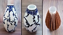 How to make vase - Easy Vase - Cardboard vase - Plaster of Paris vase ...