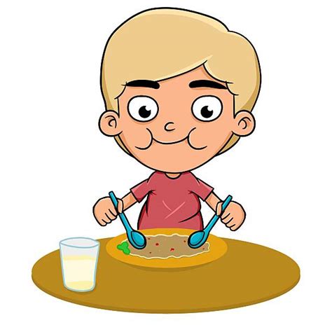 Kids Eating Cereal Pictures Illustrations Royalty Free Vector Graphics