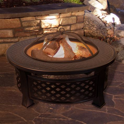 Patio Lawn And Garden Roswita Steel Wood Burning Fire Pit Outdoor Wood