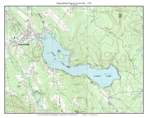 Lovell Lake 1983 Custom Usgs Old Topo Map New