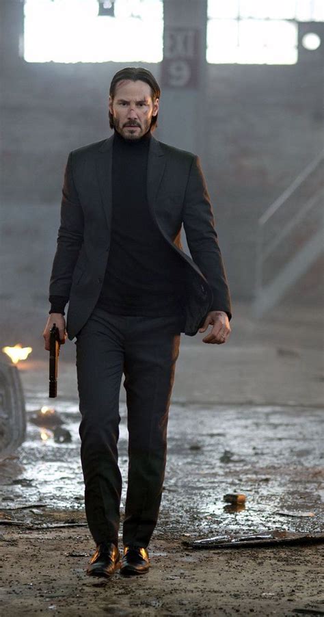 John Wick 2014 Keanu Reeves Black Suit Men Fashion Suits For Men