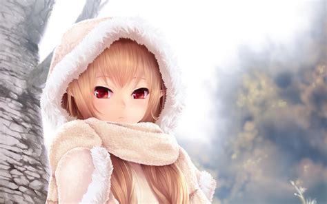 Winter Anime Girl Wallpaper For Widescreen Desktop Pc 1920x1080 Full Hd