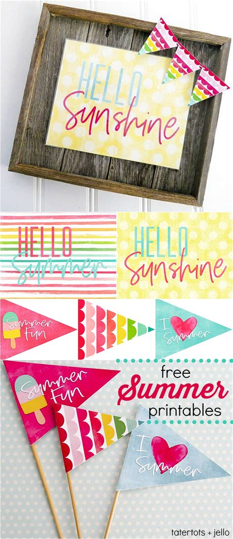 Hello Summer Free Printable Sign Pennants And More Free Summer