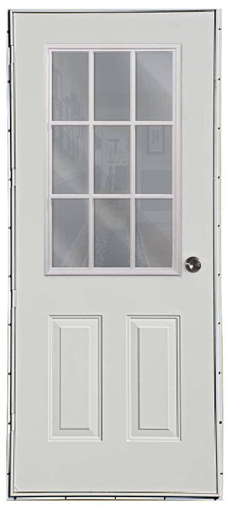 Buy Online Six Panel Steel Out Swing Door With 9 Lite