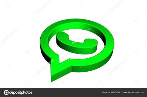 Whatsapp Logo Rendering Flat Design Isolated White Background Three