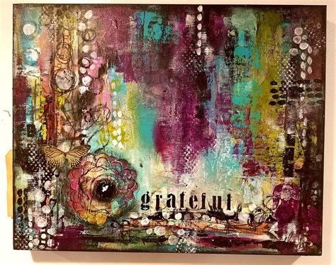 Grateful Mixed Media Abstract 16x20 Gallery Depth Canvas Abstract