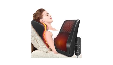 Boriwat Back Massager With Heat Massagers For Neck And Back 3d Kneading Massage Pillow For