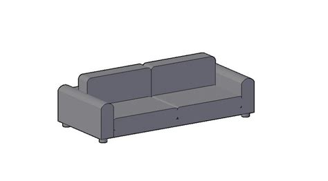 Living Room Sofa Designed With A Simplistic Look 3d Model Dwg Format