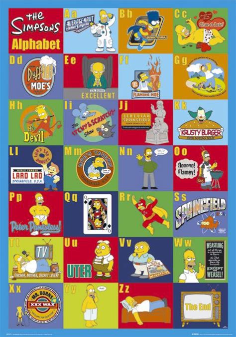 The Simpsons Alphabet Alphabet Poster Simpsons Art The Simpsons