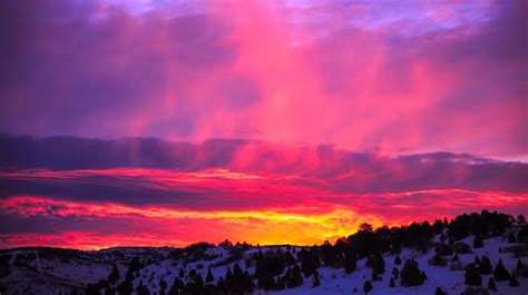 Free Images Utah Sunset Dusk Sunrise Beautiful Winter Snow Mountain Forest Trees