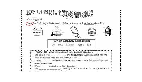Ice Cream In A Bag Science Experiment Worksheet - Bag Poster