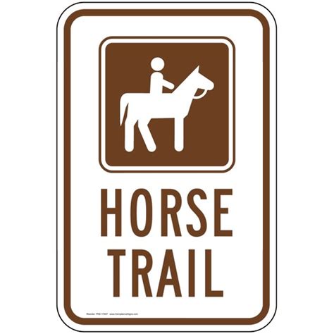 Vertical Sign Trail Horse Trail Sign