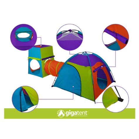 3 Piece Play Set One Dome Tent One Play Tunnel One Cube By Gigatent