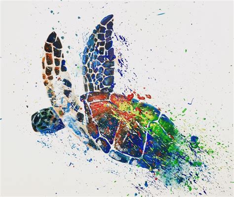 Etsy Com Shop Cwilliamart Turtle Art Sea Turtle Art Fish Art