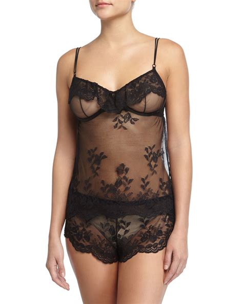 Lyst Cosabella Montmartre Sheer Lace Camisole In Black