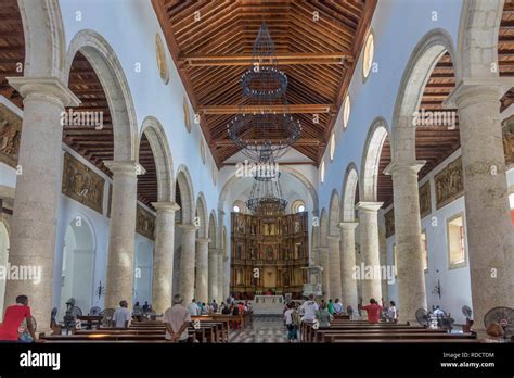 Colombia Cartagena Cathedral Interior Stock Photo Alamy