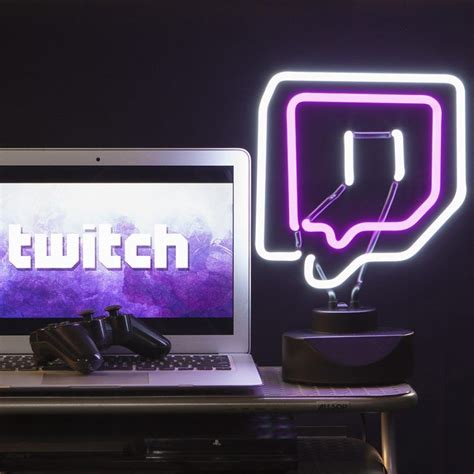 Twitch Logo Neon Light Fanfit Gaming Gaming Room Setup Gamer Room