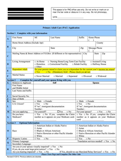 Maryland Health Pac Fill Online Printable Fillable Blank Pdffiller