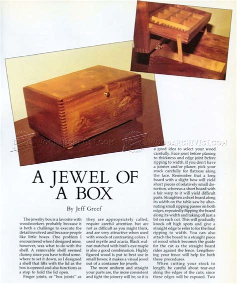 Wooden Jewelry Box Plans Woodarchivist