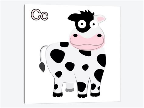 C Is For Cow Canvas Artwork By 5by5collective Icanvas