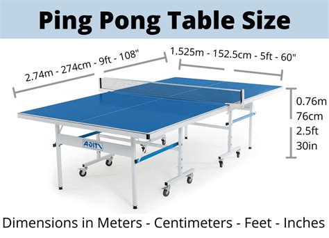 Regulations Ping Pong Table Dimensions Official Dimensions